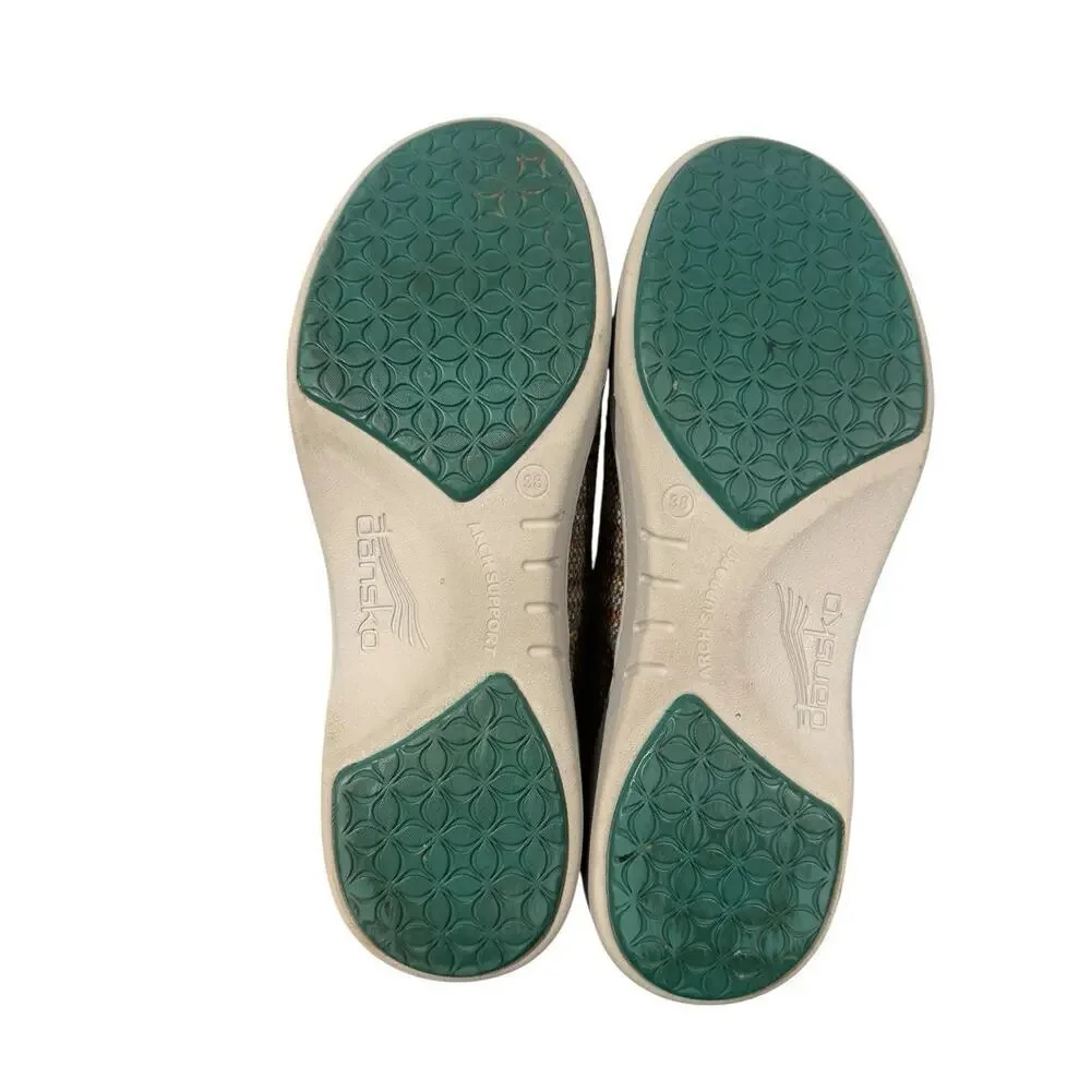 Dansko Belle Round Toe Slip On Flat Womens Size 8‎ 38 4700212424 Beige Multi